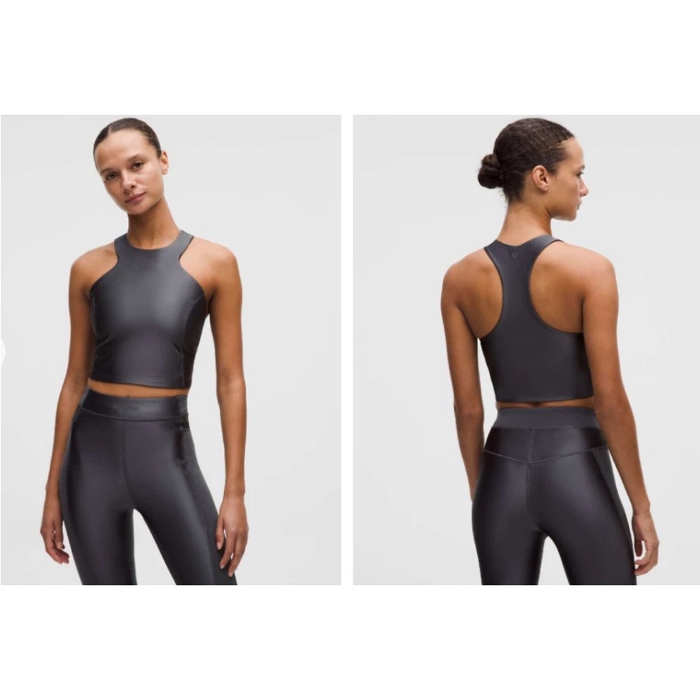 NWT Lululemon Satin Shine Tank Wordmark size 2 COAL